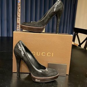 Black suede Gucci pumps size 9.5